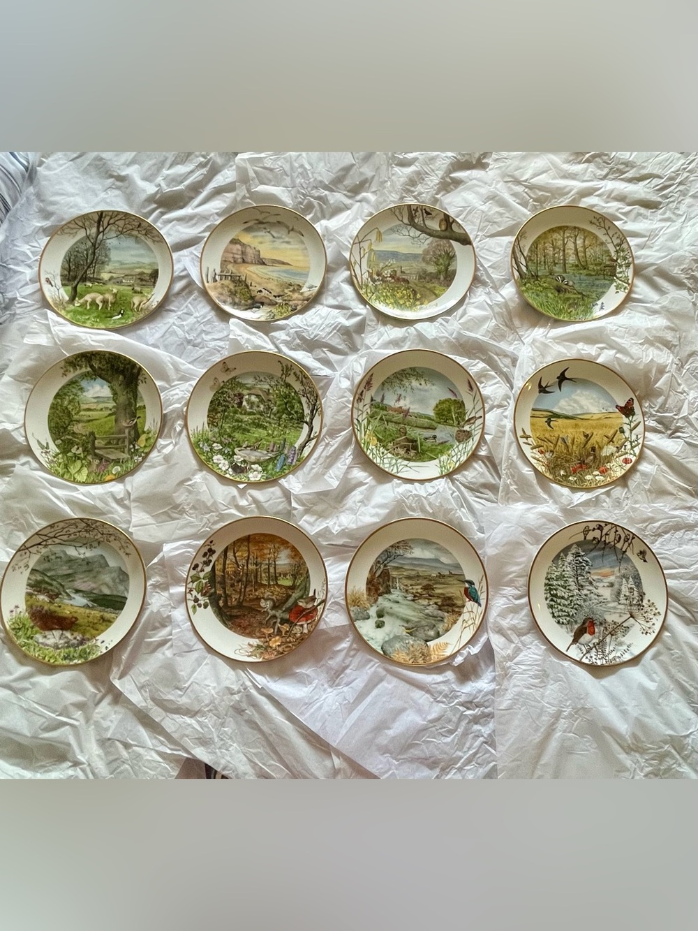 FRANKLIN PORCELAIN PLATES WOODLAND SERIES COLLECTION FROM 1979 by PETER BANETT.